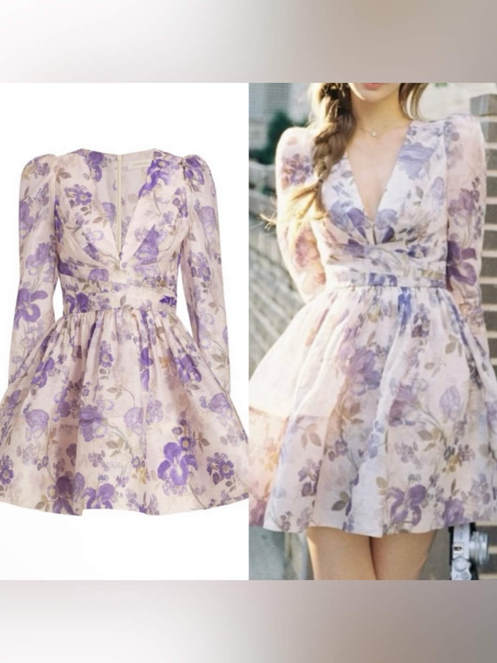 💜NWT AU0P Zimmermann Lyrical Cross Over Mini Dress